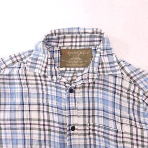 Rustic Outfitter Tartan Flannel Casual Button Up Shirt Mens Size S Blue White